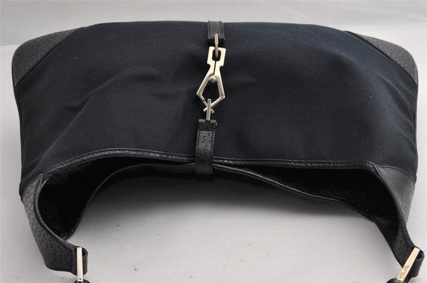 Authentic GUCCI Bamboo Kandinsky Shoulder Bag Canvas Leather 0014061 Black 5732I