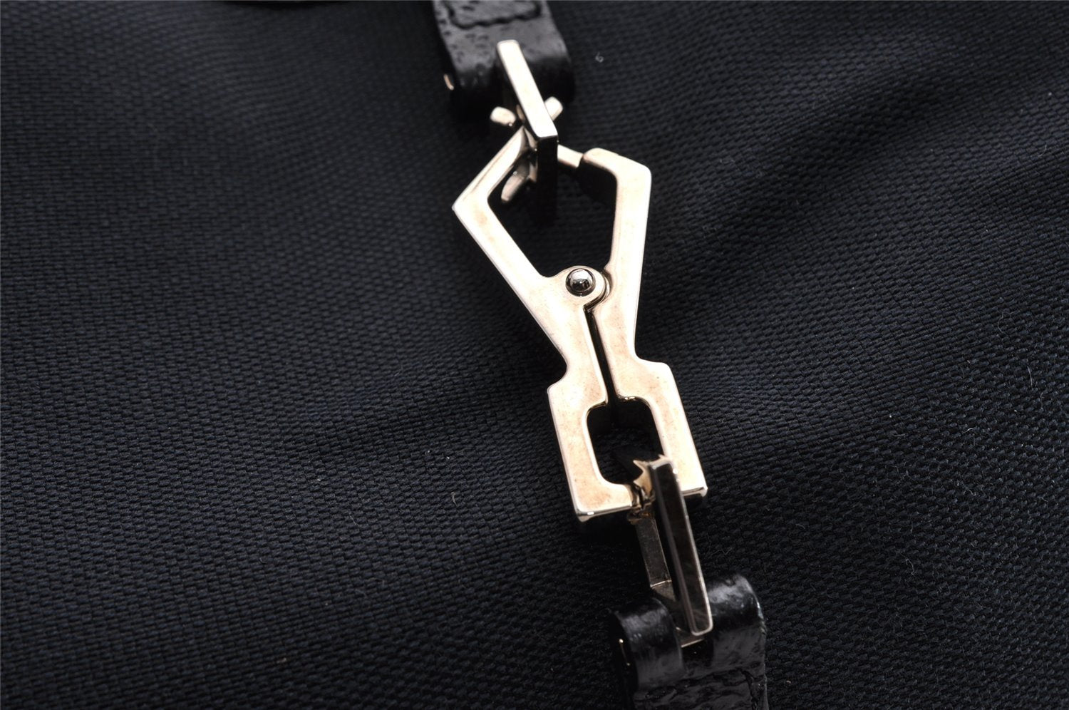 Authentic GUCCI Bamboo Kandinsky Shoulder Bag Canvas Leather 0014061 Black 5732I