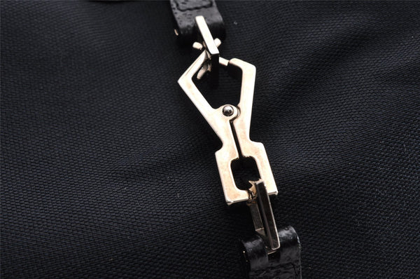 Authentic GUCCI Bamboo Kandinsky Shoulder Bag Canvas Leather 0014061 Black 5732I