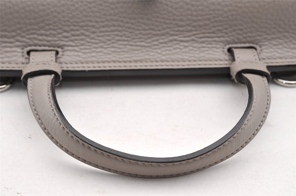 Authentic GUCCI Bamboo Daily 2Way Hand Shoulder Bag Leather 370831 Gray 5733I