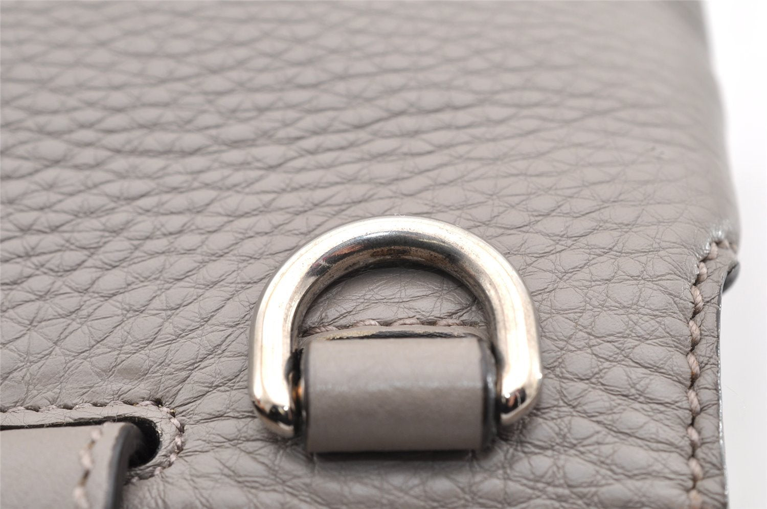 Authentic GUCCI Bamboo Daily 2Way Hand Shoulder Bag Leather 370831 Gray 5733I