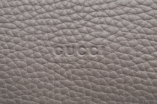 Authentic GUCCI Bamboo Daily 2Way Hand Shoulder Bag Leather 370831 Gray 5733I
