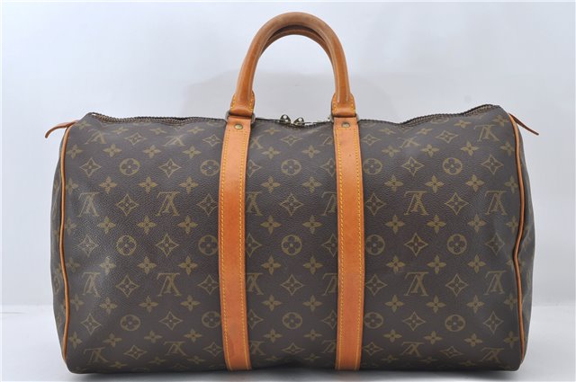 Authentic Louis Vuitton Monogram Keepall 45 Travel Boston Bag M41428 LV 5734E