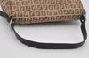 Authentic FENDI Zucchino Mamma Baguette Shoulder Bag Canvas Leather Brown 5734I