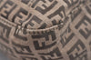 Authentic FENDI Zucchino Mamma Baguette Shoulder Bag Canvas Leather Brown 5734I