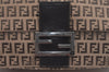 Authentic FENDI Zucchino Mamma Baguette Shoulder Bag Canvas Leather Brown 5734I
