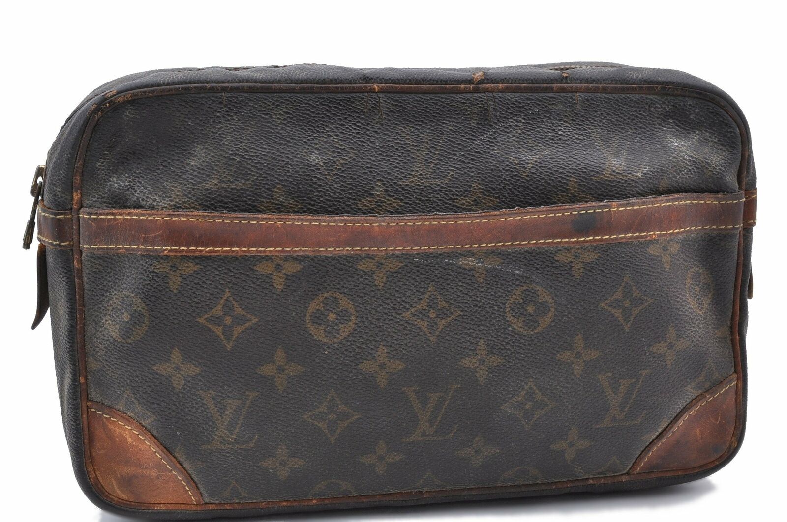 Authentic LOUIS VUITTON Monogram Compiegne 28 Clutch Hand Bag M51845 LV 5739A