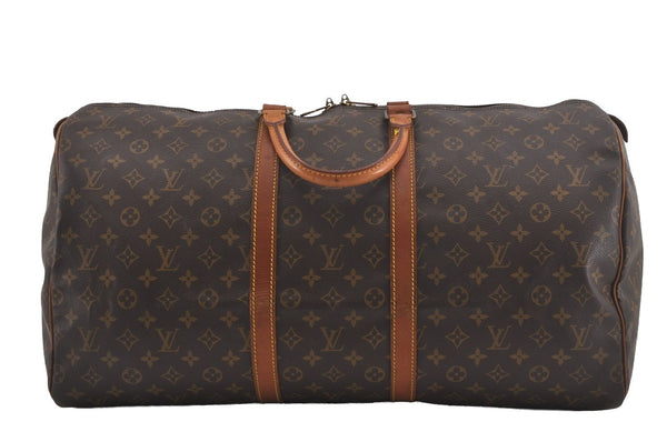 Authentic Louis Vuitton Monogram Keepall 55 Travel Boston Bag M41424 LV 5740I