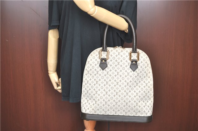 Auth Louis Vuitton Monogram Mini Alma Hout Hand Bag Khaki Beige M92203 LV 5742C