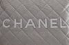 Authentic CHANEL Sports Line Matelasse Shoulder Bag Canvas Leather Gray 5743I