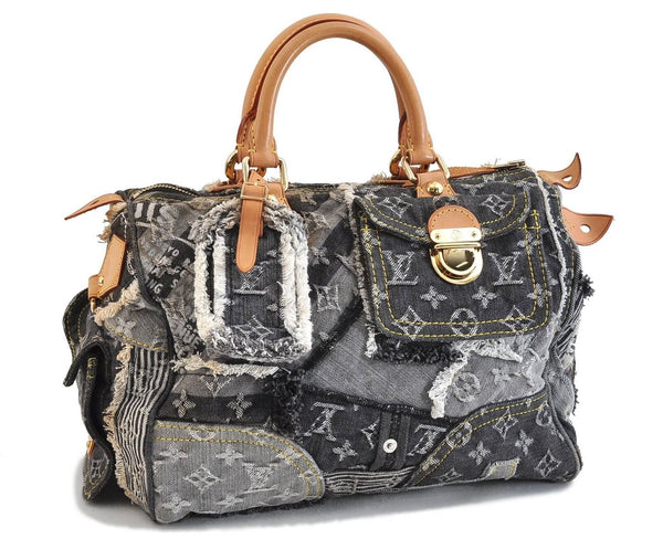 Auth LOUIS VUITTON Monogram Denim Patchwork Speedy 30 Hand Bag M95381 LV 5744B