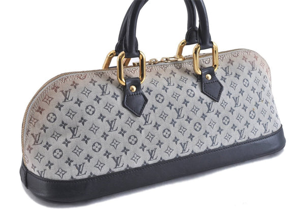 Authentic LOUIS VUITTON Monogram Mini Alma Ron Hand Bag Blue M92205 LV 5744C