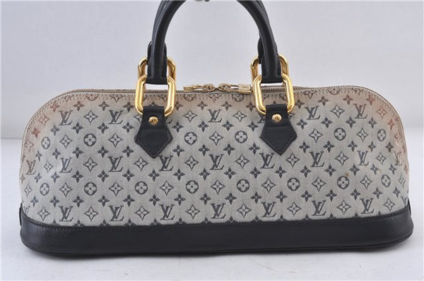 Authentic LOUIS VUITTON Monogram Mini Alma Ron Hand Bag Blue M92205 LV 5744C