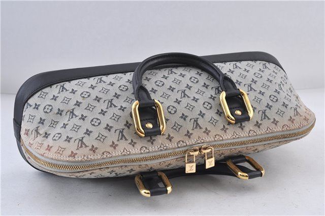 Authentic LOUIS VUITTON Monogram Mini Alma Ron Hand Bag Blue M92205 LV 5744C