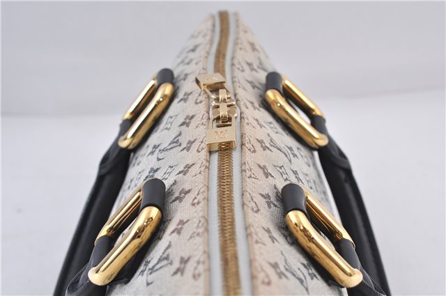 Authentic LOUIS VUITTON Monogram Mini Alma Ron Hand Bag Blue M92205 LV 5744C