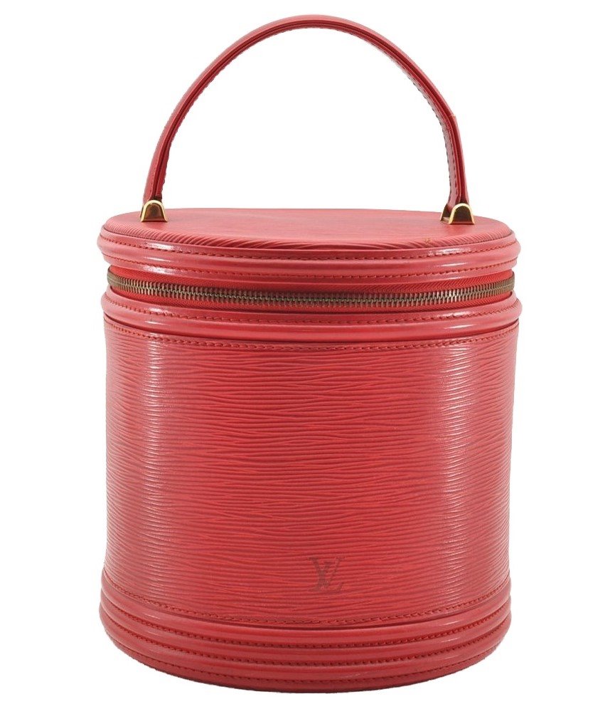 Authentic Louis Vuitton Epi Cannes Red Cosmetic Hand Bag Purse M48037 LV 5744I