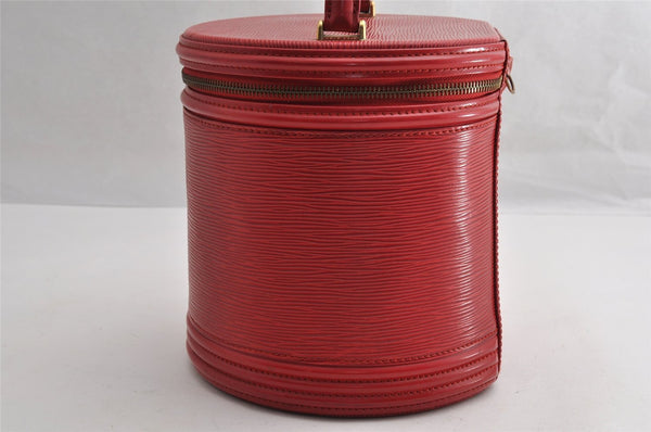 Authentic Louis Vuitton Epi Cannes Red Cosmetic Hand Bag Purse M48037 LV 5744I