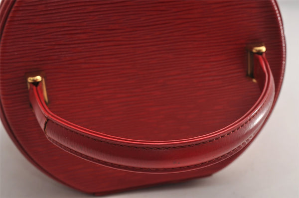 Authentic Louis Vuitton Epi Cannes Red Cosmetic Hand Bag Purse M48037 LV 5744I