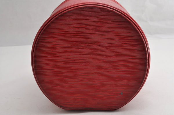 Authentic Louis Vuitton Epi Cannes Red Cosmetic Hand Bag Purse M48037 LV 5744I
