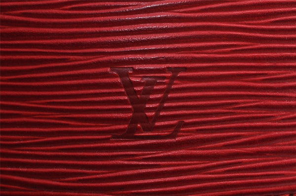 Authentic Louis Vuitton Epi Cannes Red Cosmetic Hand Bag Purse M48037 LV 5744I