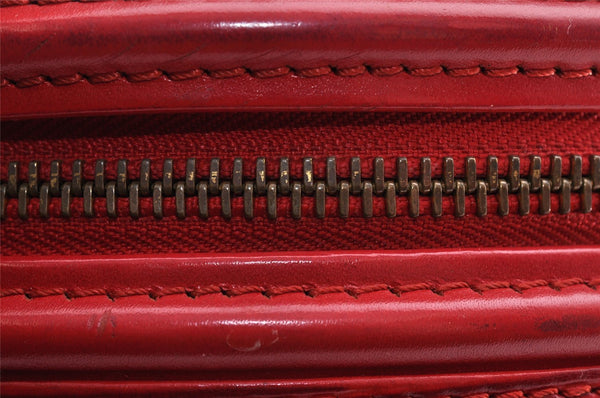 Authentic Louis Vuitton Epi Cannes Red Cosmetic Hand Bag Purse M48037 LV 5744I