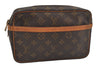 Authentic Louis Vuitton Monogram Compiegne 23 Clutch Hand Bag M51847 LV 5745I