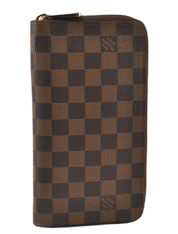 Authentic Louis Vuitton Damier Zippy Organizer Long Wallet Purse N60003 LV 5746F
