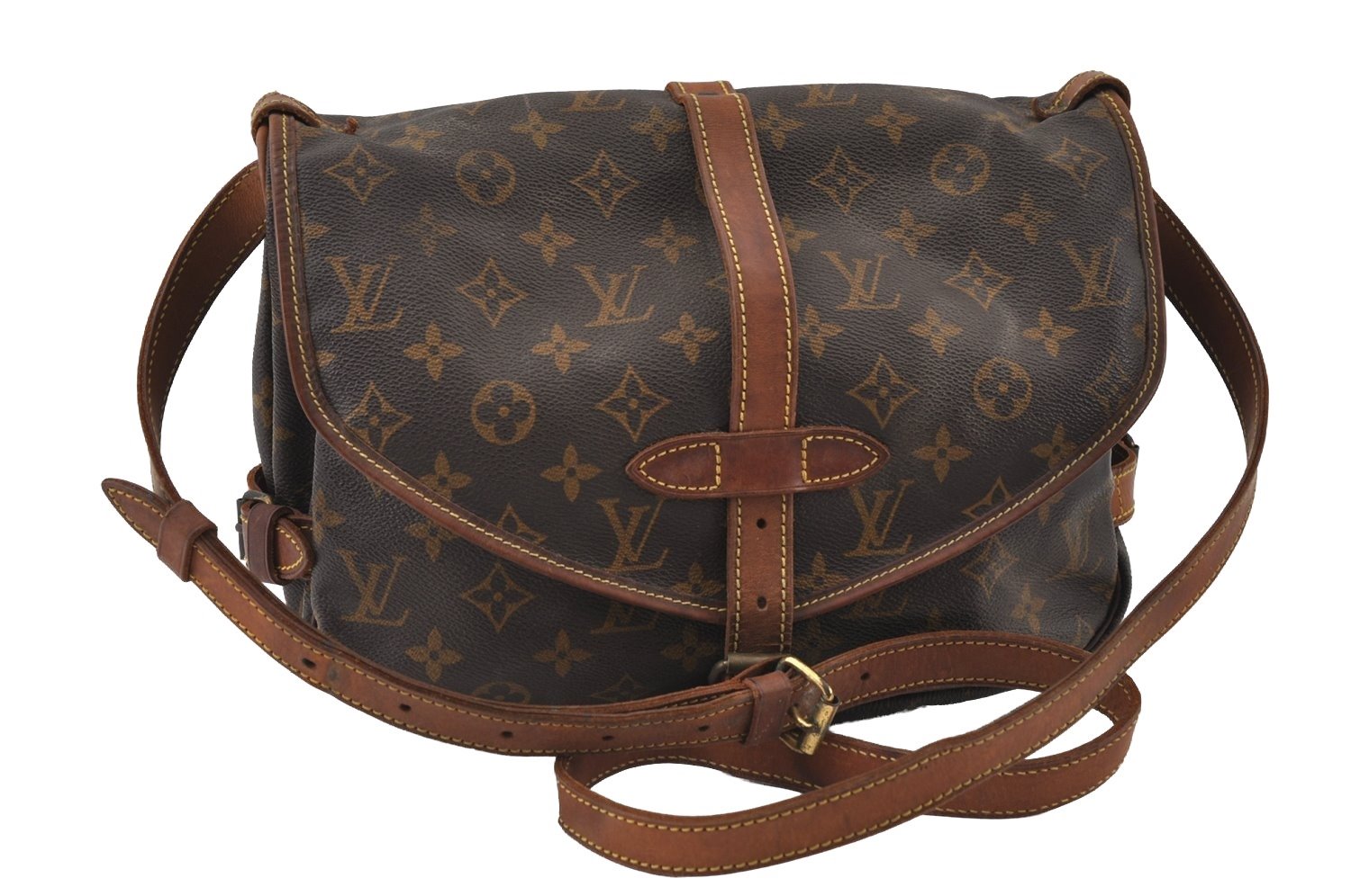 Authentic Louis Vuitton Monogram Saumur 30 Shoulder Cross Bag M42256 LV 5747I