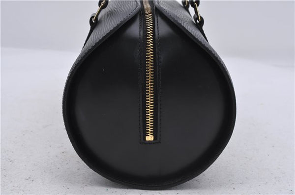 Authentic Louis Vuitton Epi Soufflot Black Hand Bag M52222 LV 5749D