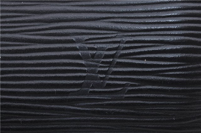 Authentic Louis Vuitton Epi Soufflot Black Hand Bag M52222 LV 5749D