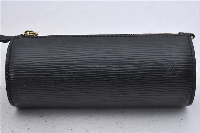 Authentic Louis Vuitton Epi Soufflot Black Hand Bag M52222 LV 5749D