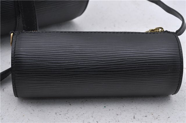Authentic Louis Vuitton Epi Soufflot Black Hand Bag M52222 LV 5749D