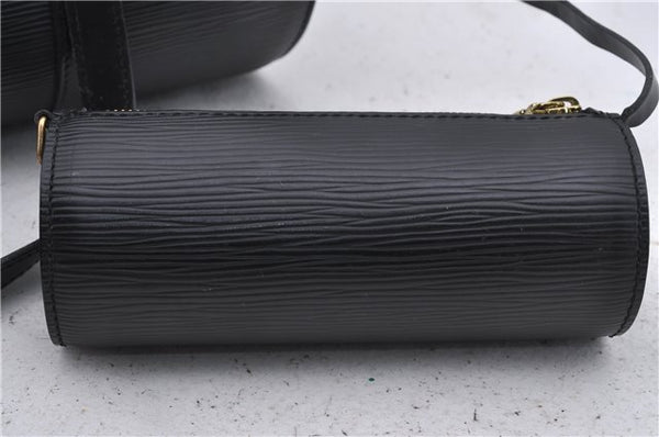 Authentic Louis Vuitton Epi Soufflot Black Hand Bag M52222 LV 5749D