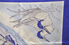 Authentic HERMES Carre 90 Scarf "COMPAGNONS DE MER" Silk Light Blue 5750D