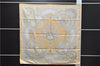 Authentic HERMES Carre 90 Scarf "KOSMIMA" Silk Orange 5751D