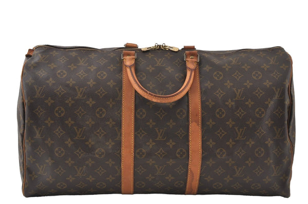 Authentic Louis Vuitton Monogram Keepall 55 Travel Boston Bag M41424 LV 5752I