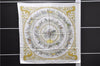 Auth HERMES Carre 90 Scarf "LA PROMENADE DE LONGCHAMPS" Silk White Box 5753D