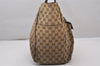 Authentic GUCCI Web Sherry Line Shoulder Tote Bag GG Canvas Leather Brown 5753I