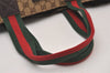 Authentic GUCCI Web Sherry Line Shoulder Tote Bag GG Canvas Leather Brown 5753I