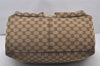 Authentic GUCCI Web Sherry Line Shoulder Tote Bag GG Canvas Leather Brown 5753I