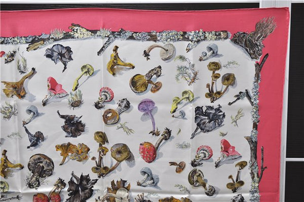 Authentic HERMES Carre 90 Scarf "Champignon" Silk Pink 5754D