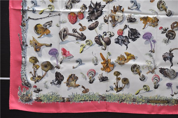 Authentic HERMES Carre 90 Scarf "Champignon" Silk Pink 5754D