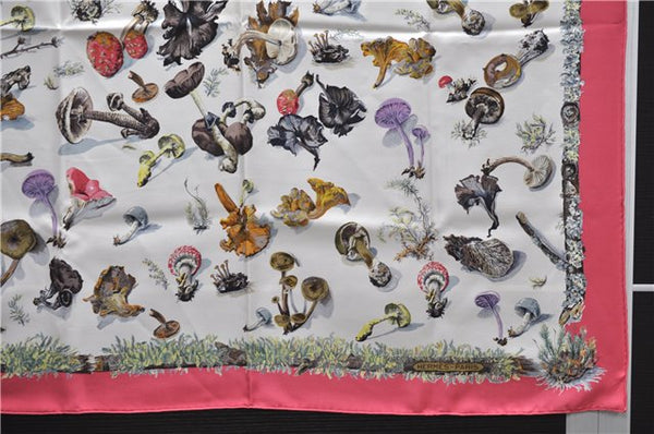 Authentic HERMES Carre 90 Scarf "Champignon" Silk Pink 5754D