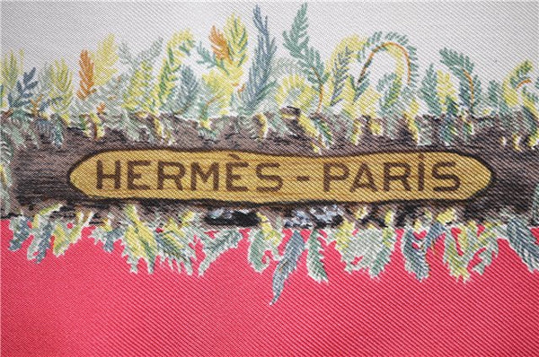 Authentic HERMES Carre 90 Scarf "Champignon" Silk Pink 5754D