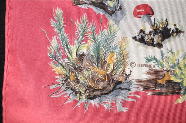 Authentic HERMES Carre 90 Scarf "Champignon" Silk Pink 5754D