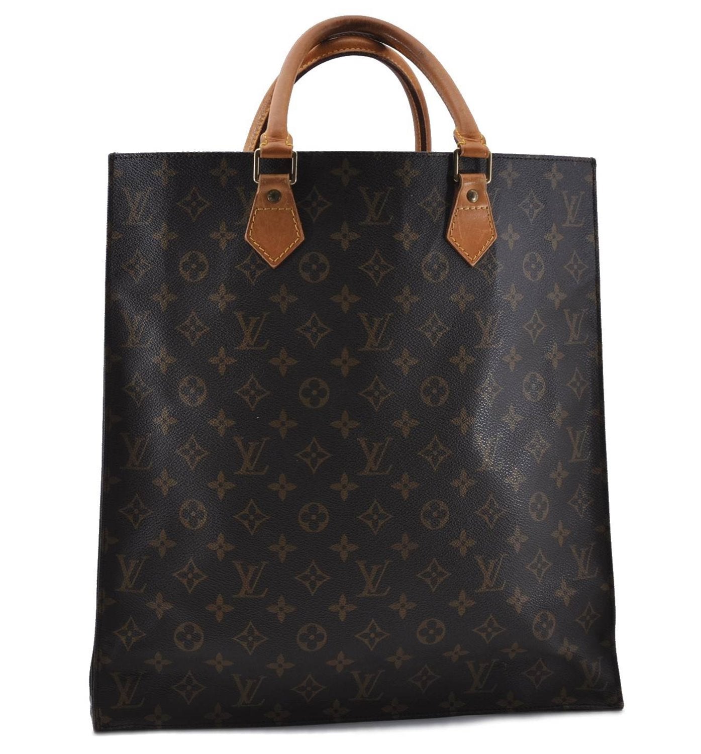 Authentic LOUIS VUITTON Monogram Sac Plat Hand Bag M51140 LV Junk 5755C