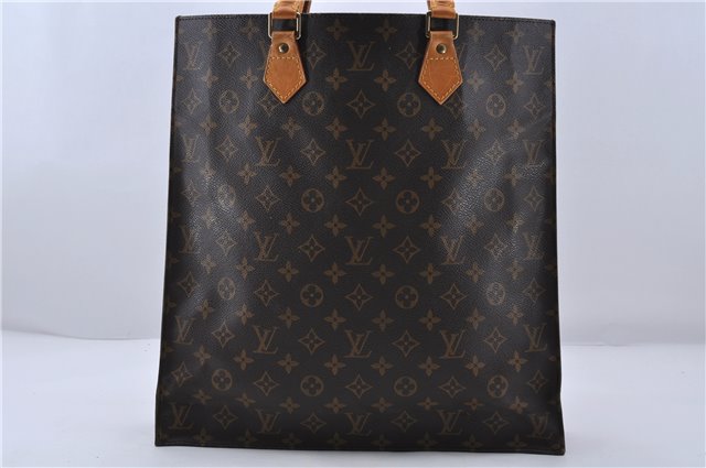 Authentic LOUIS VUITTON Monogram Sac Plat Hand Bag M51140 LV Junk 5755C