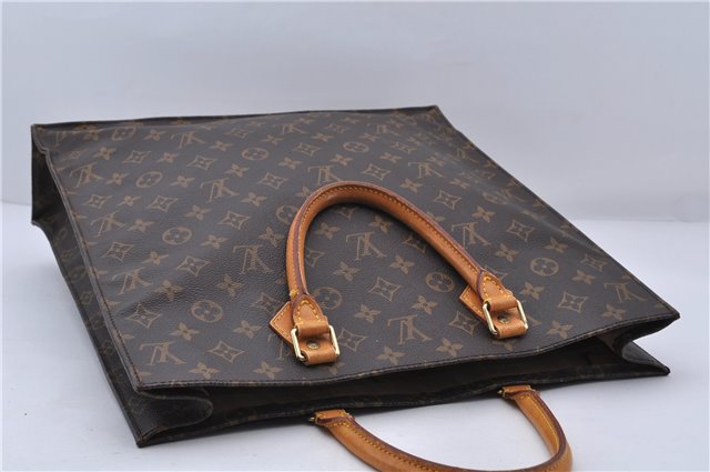 Authentic LOUIS VUITTON Monogram Sac Plat Hand Bag M51140 LV Junk 5755C