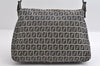 Authentic FENDI Zucchino Mamma Baguette Shoulder Bag Canvas Leather Navy 5755I