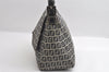 Authentic FENDI Zucchino Mamma Baguette Shoulder Bag Canvas Leather Navy 5755I